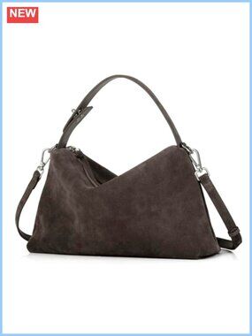 Suede Leather Crossbody Hobo Tote Bag Slouchy Shoulder Handbag